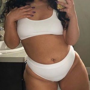 2 piece white swimsuit